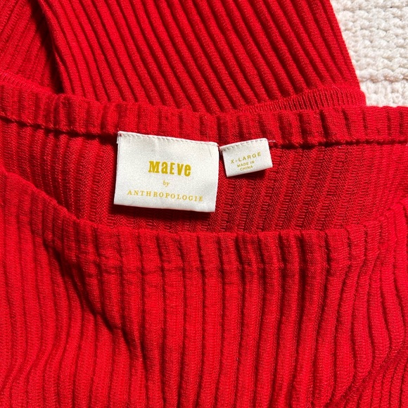 Maeve by Anthropologie Red Short Sleeve Maxi Sweater Dress - Picture 3 of 5